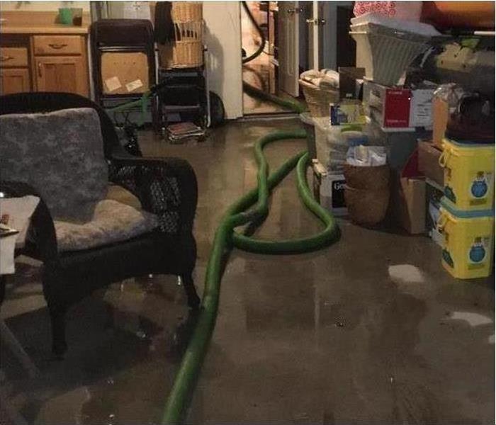 Flooded floor in a home.